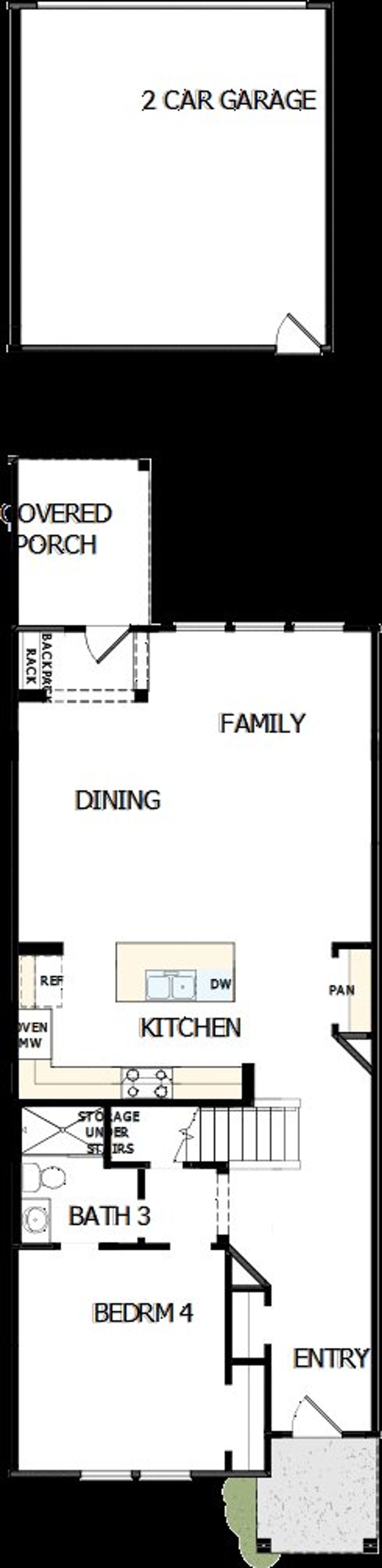 2D floor plan layout of this home in North Creek Village - Townhomes, Huntersville, NC (Image 2).