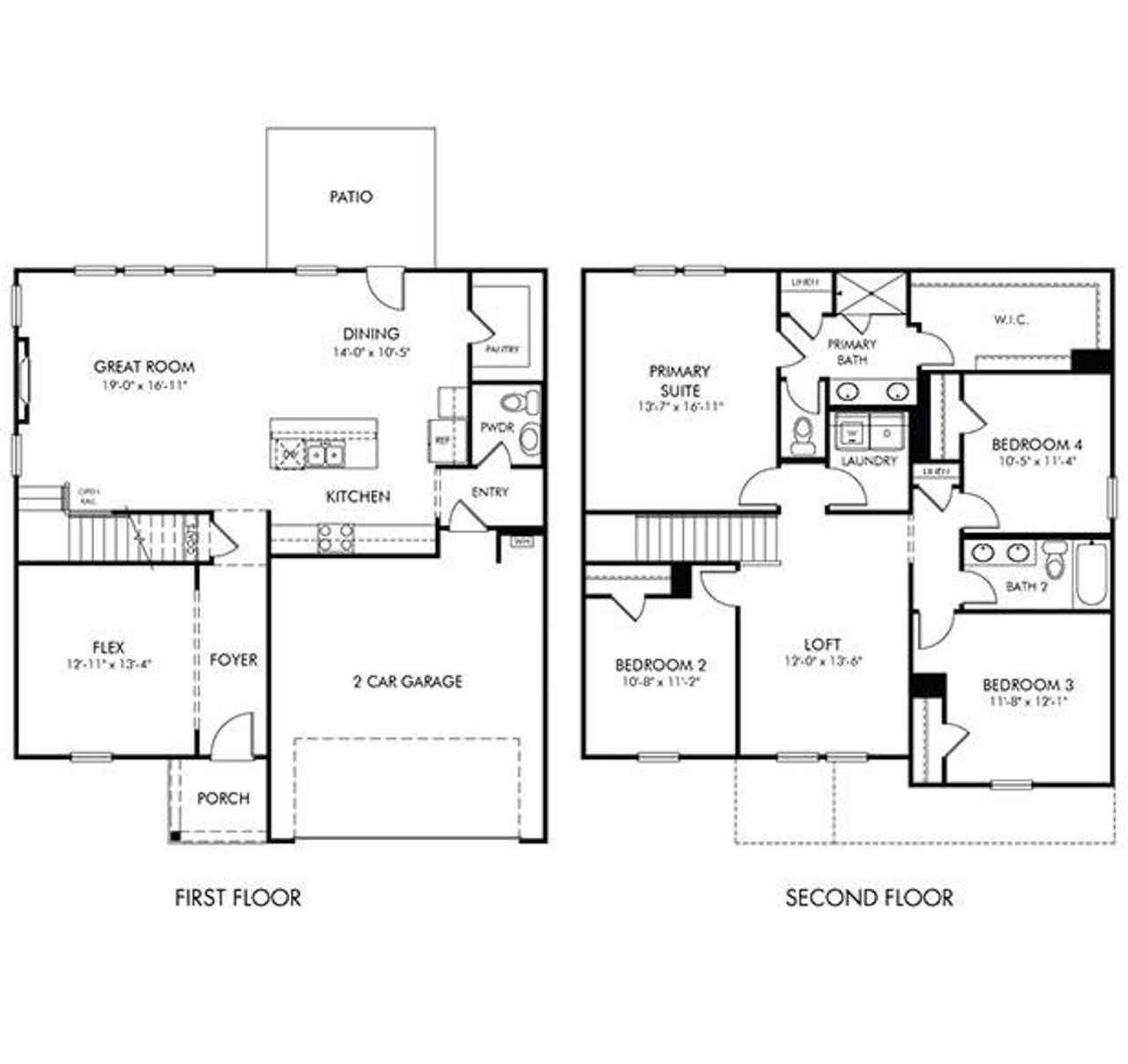 2D floor plan layout of this home in Manning Mill, Adairsville, GA (Image 2).