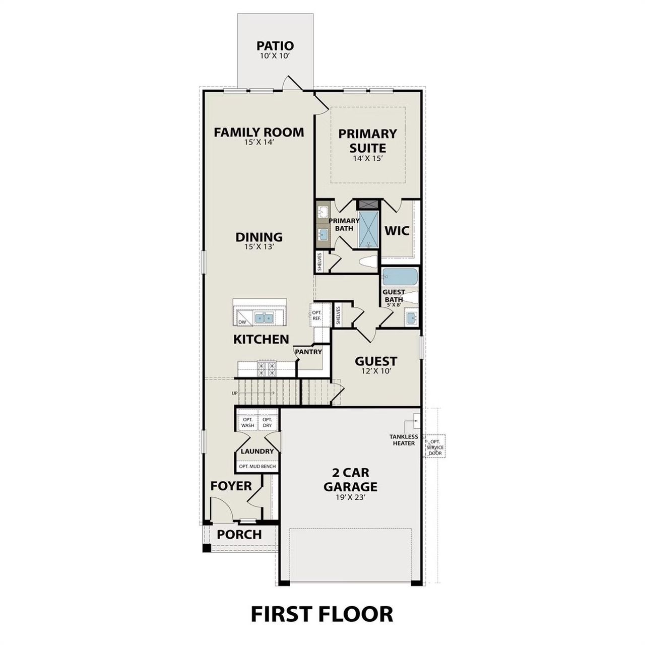 2D floor plan layout of this home in Liberty Estates, Cleveland, TX (Image 2).