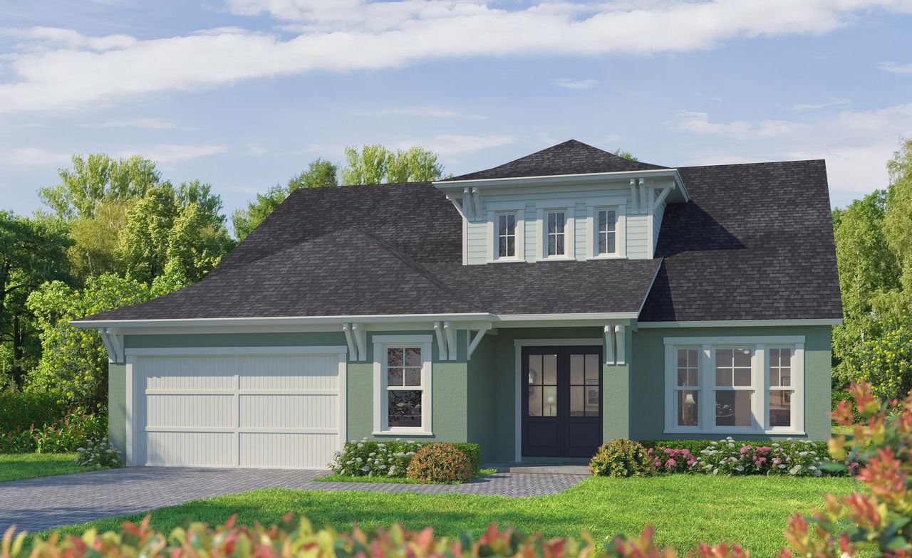 Representative exterior photo of a completed home built from the Arcadia - Elite Series | 60' Wide Lots by ICI Homes in Mosaic, Daytona Beach, FL (Image 2).