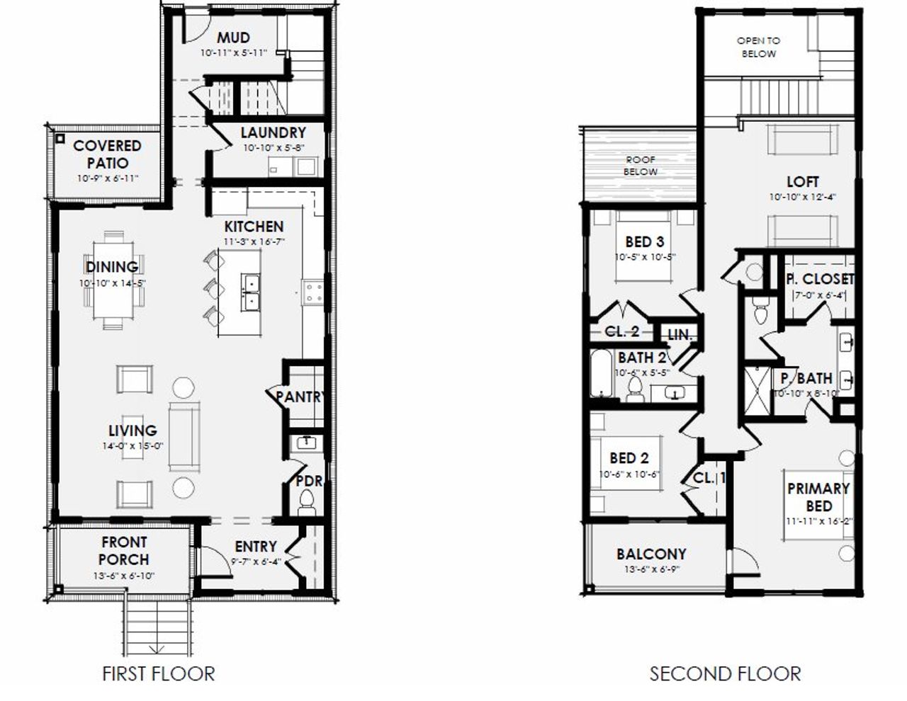 2D floor plan layout for the Pickwick by Harpeth Valley Homes in Marlon's Creek, Spring Hill, TN (Image 2).