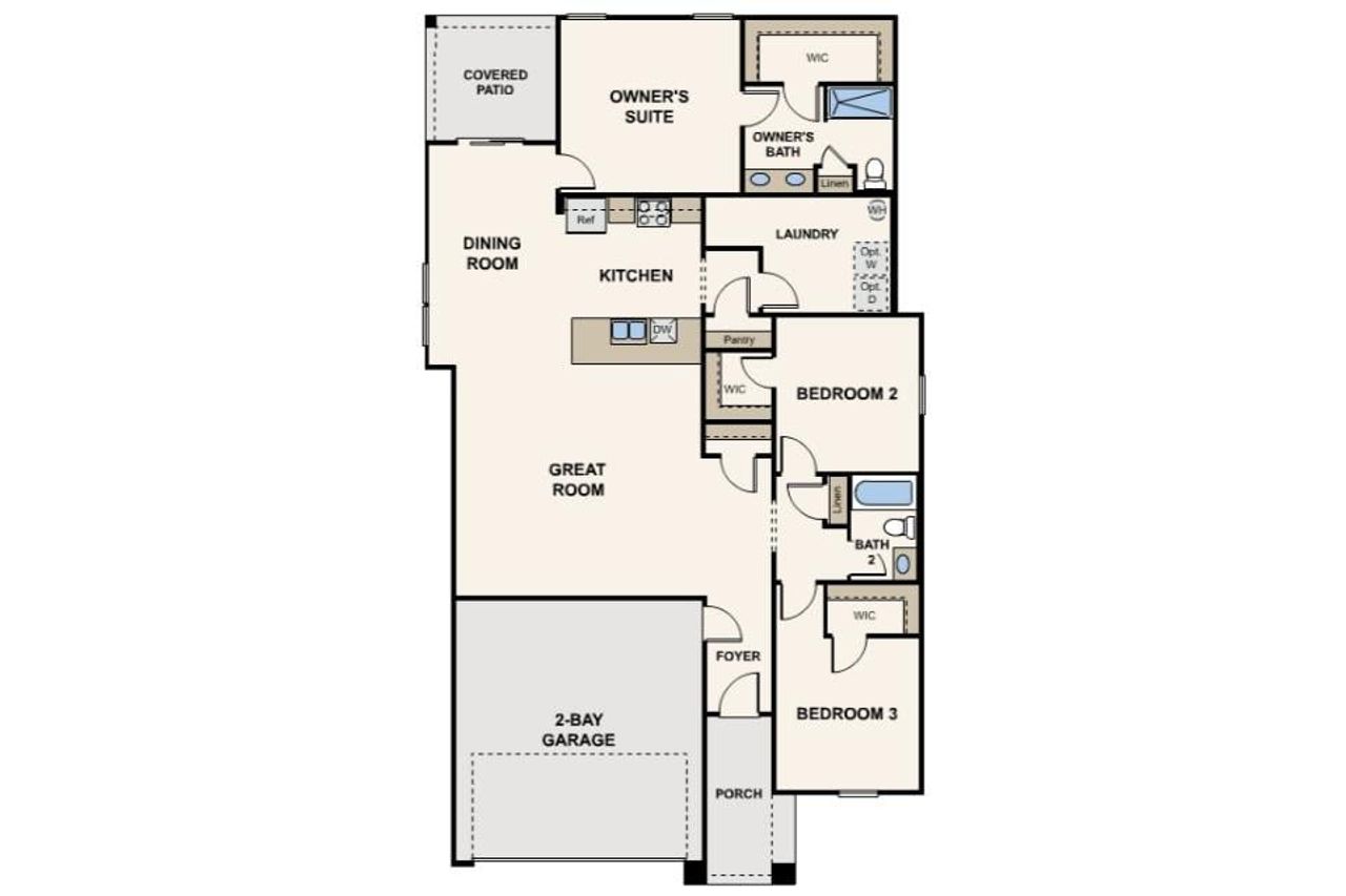2D floor plan layout of this home in Beaver Creek Preserve, Rimrock, AZ (Image 2).