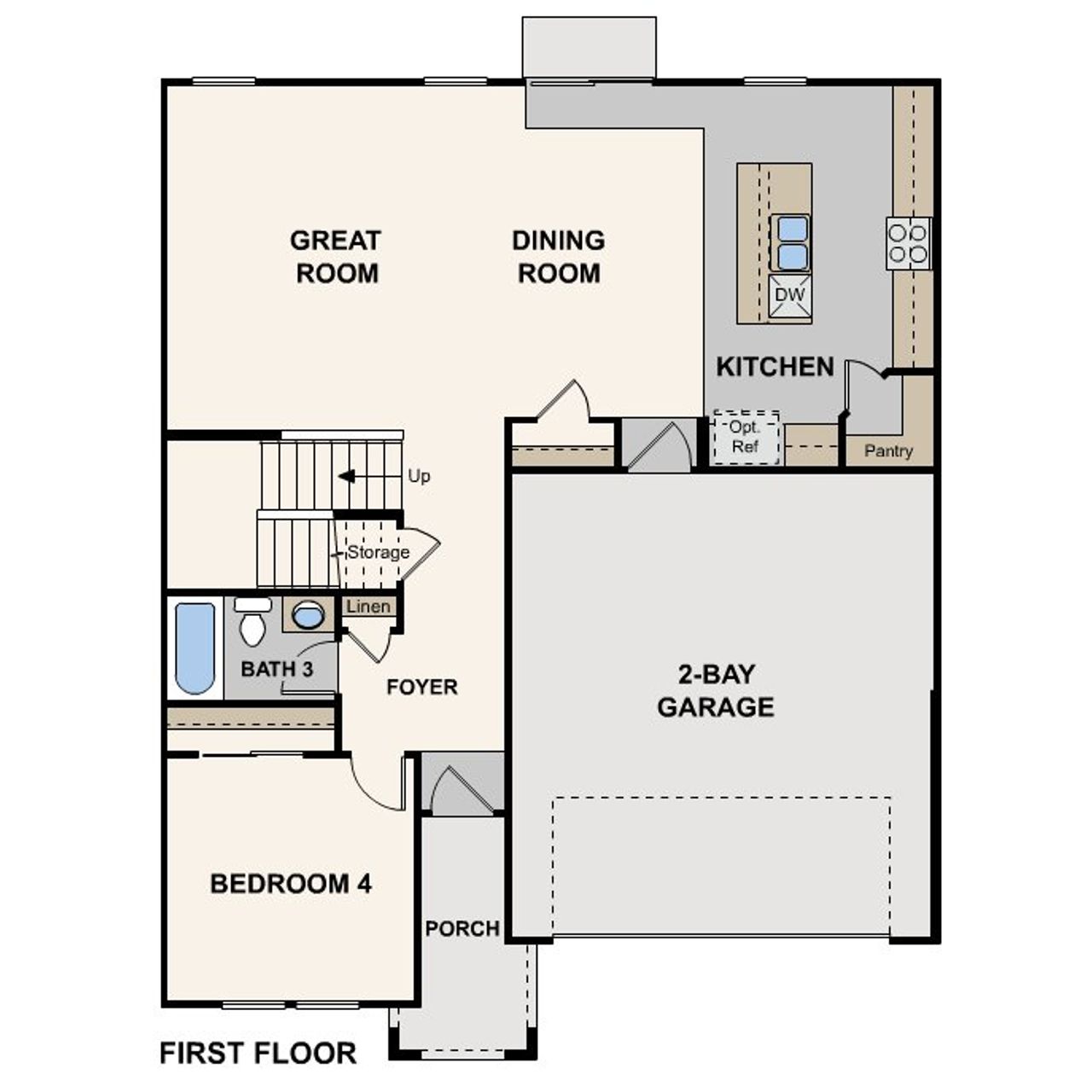 2D floor plan layout of this home in , Haines City, FL (Image 2).