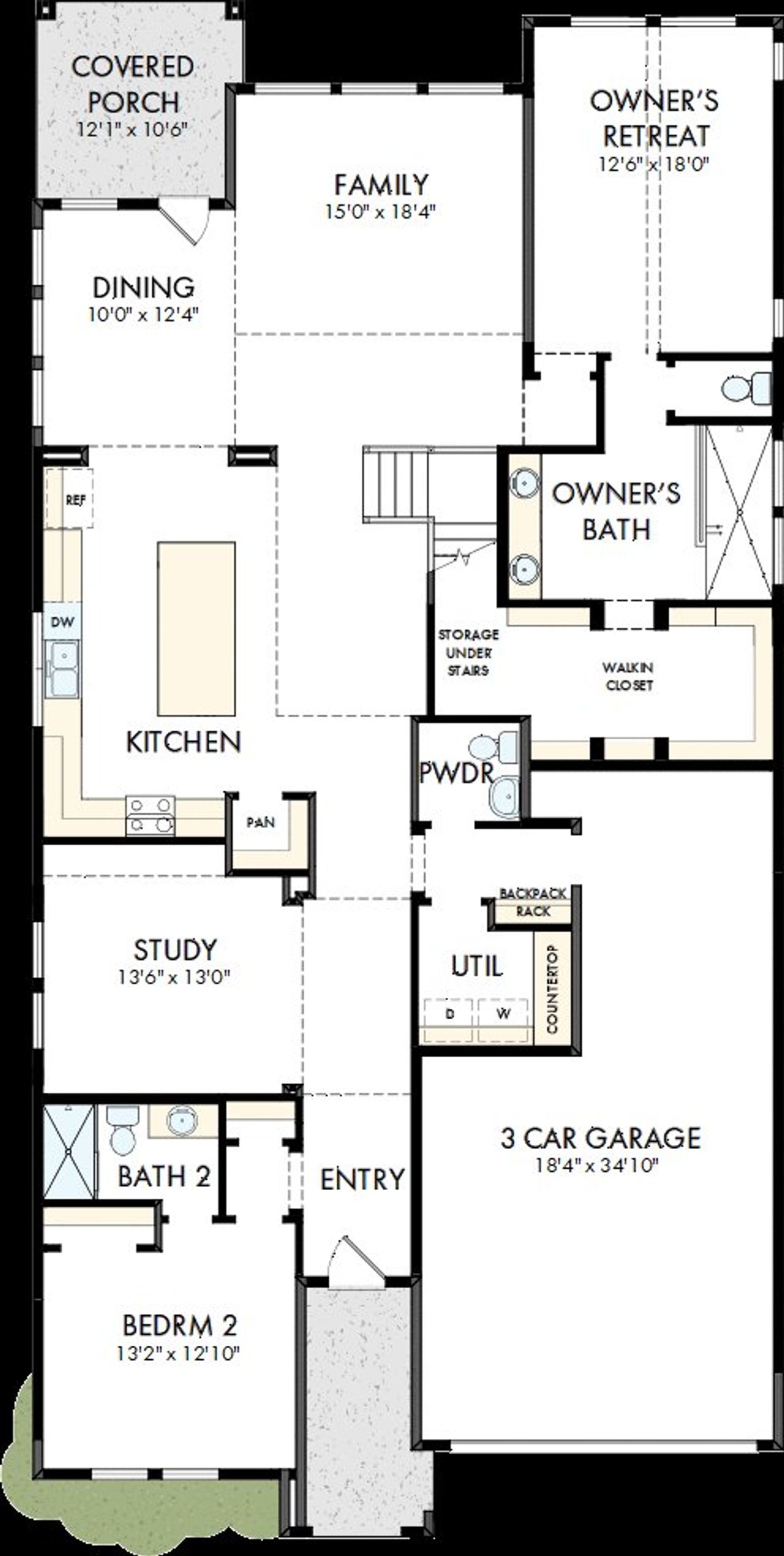 2D floor plan layout of this home in The George - Enclave Collection, Richmond, TX (Image 2).