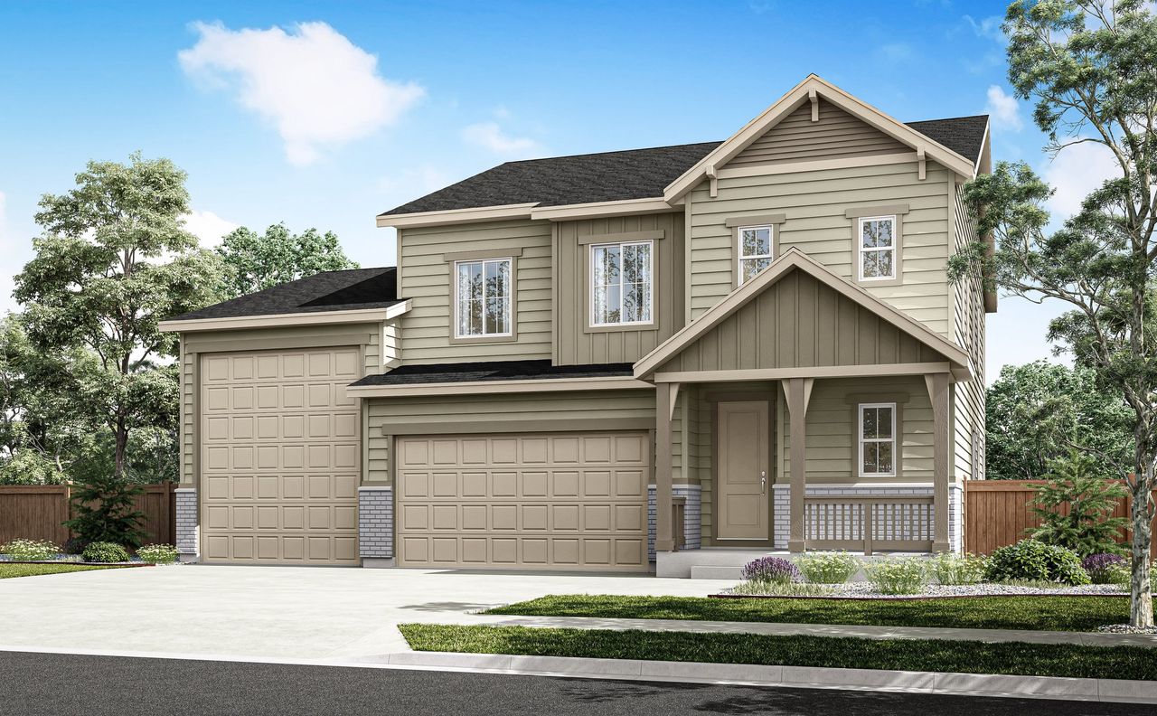 Representative exterior photo of a completed home built from the The Brenner by Tri Pointe Homes in Cordovan, Firestone, CO (Image 2).