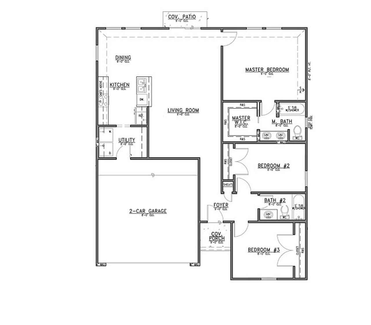 2D floor plan layout for the Evergreen by Alta Homes in Lexington Heights, Willis, TX (Image 2). 2D floor plan layout for the Evergreen by Alta Homes in Lexington Heights, Willis, TX (Image 2).