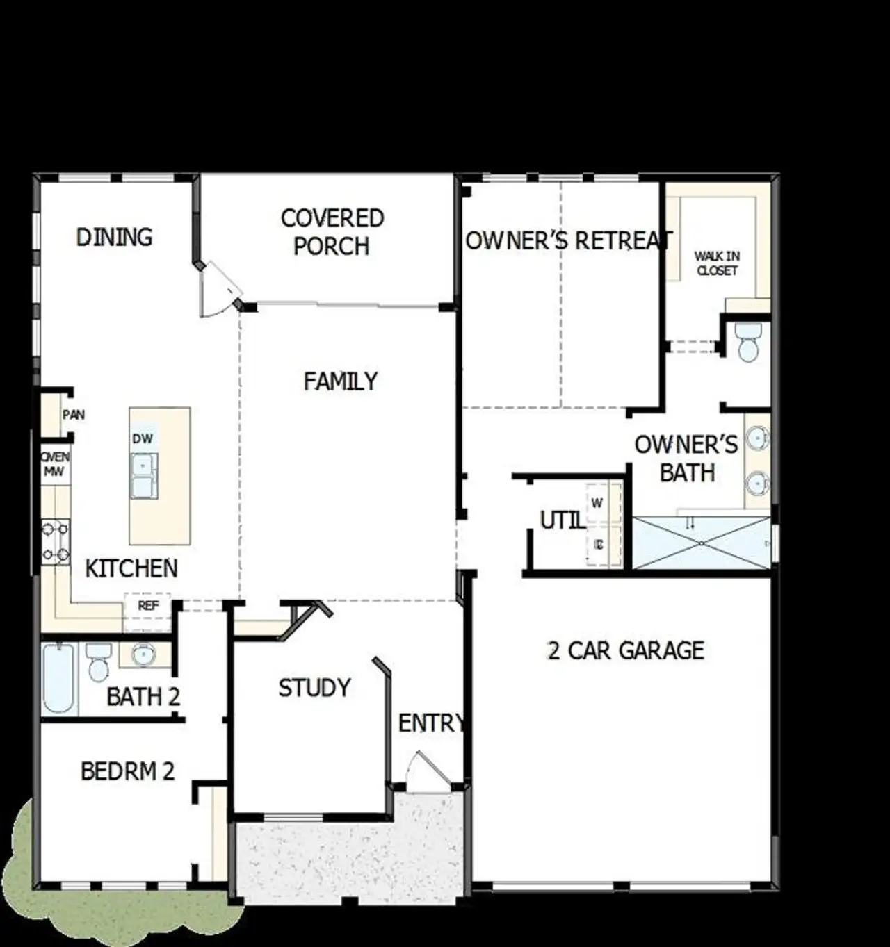 2D floor plan layout of this home in Elements at Viridian - Garden Series, Arlington, TX (Image 2). 2D floor plan layout of this home in Elements at Viridian - Garden Series, Arlington, TX (Image 2).