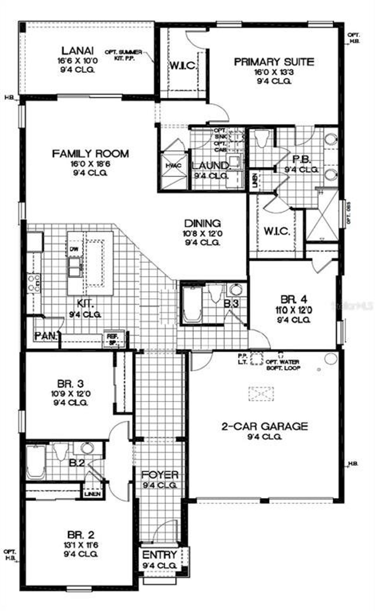 2D floor plan layout of this home in Crossroads at Kelly Park, Apopka, FL (Image 2).
