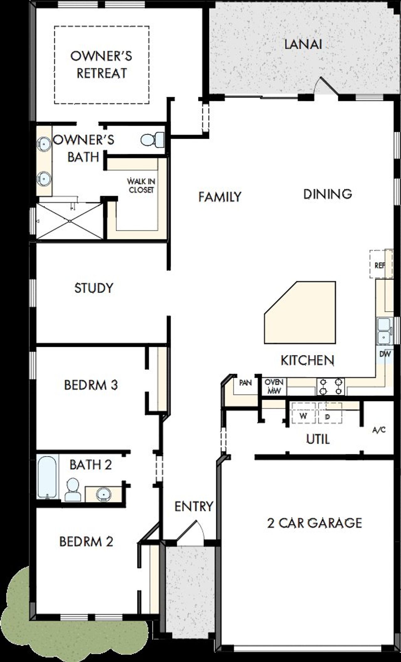 2D floor plan layout of this home in Waterset Classic Series, Apollo Beach, FL (Image 2).