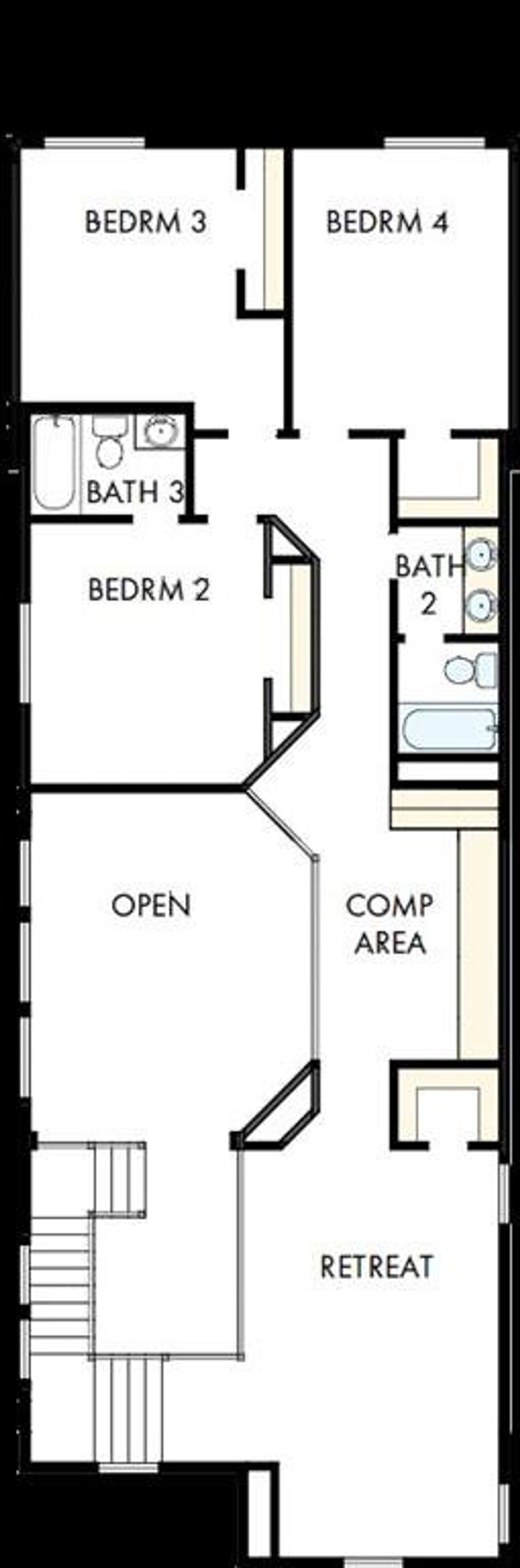 2D floor plan layout of this home in Walsh Cottage, Fort Worth, TX (Image 2).