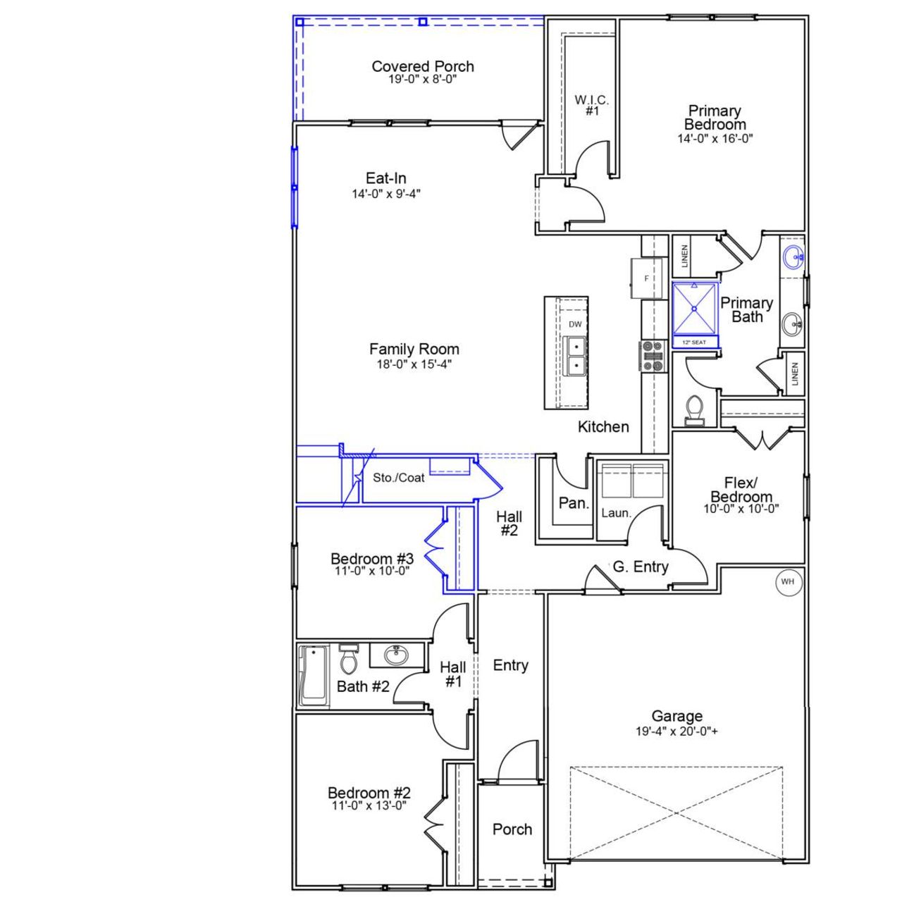 2D floor plan layout of this home in Allston Park, Calabash, NC (Image 2).