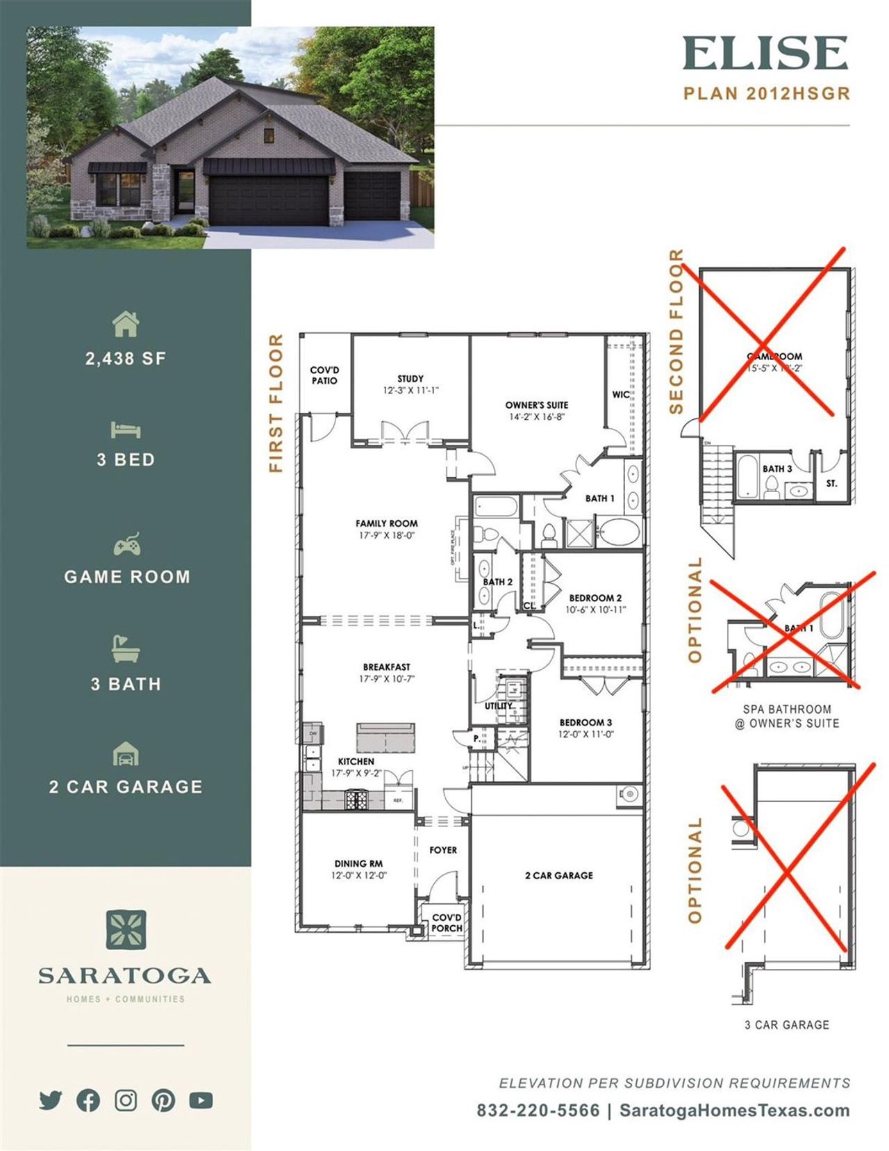 2D floor plan layout of this home in Foxtail Palms, Manvel, TX (Image 2).