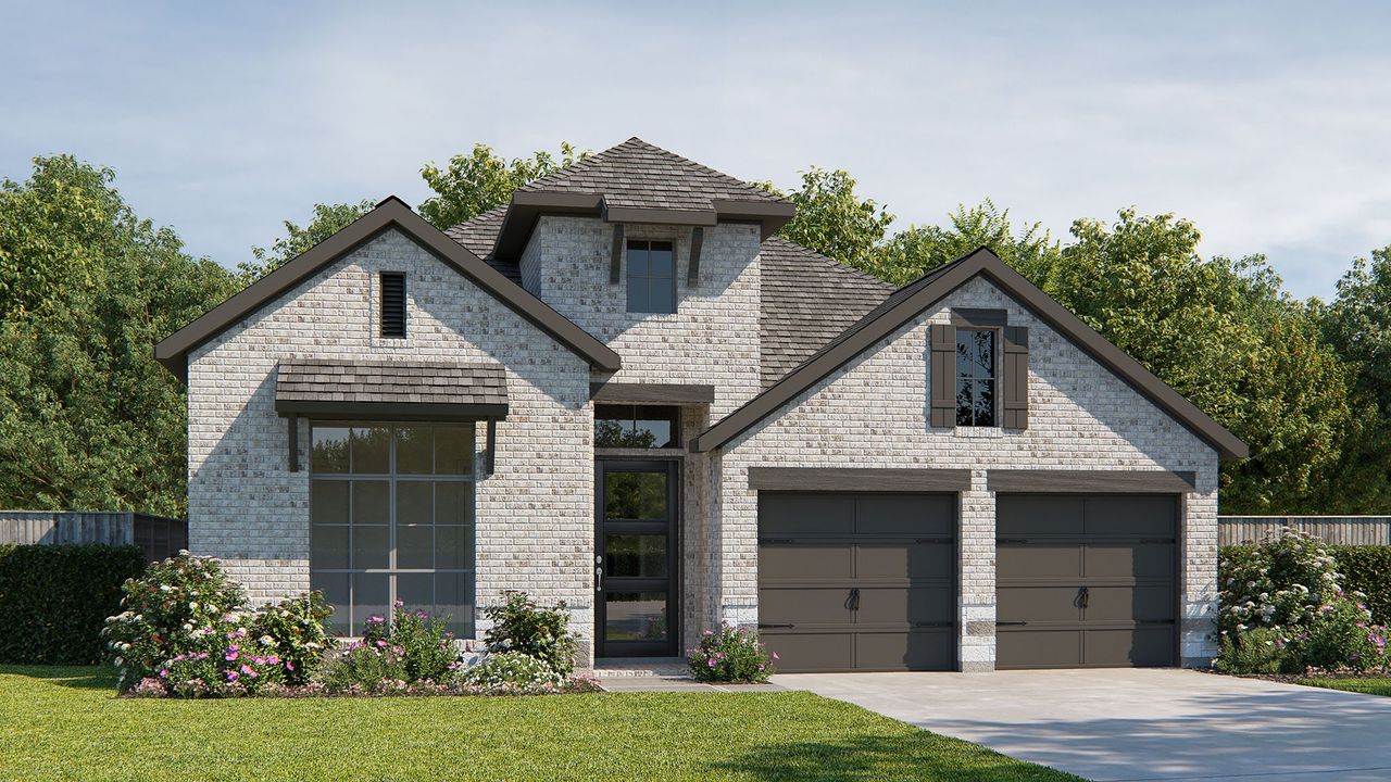 Representative exterior photo of a completed home built from the 2606V by Perry Homes in Meadows of Mill Creek, Seguin, TX (Image 2).
