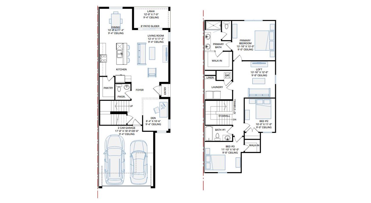 2D floor plan layout for the Cambridge by Cardel Homes in Waterset, Apollo Beach, FL (Image 2).
