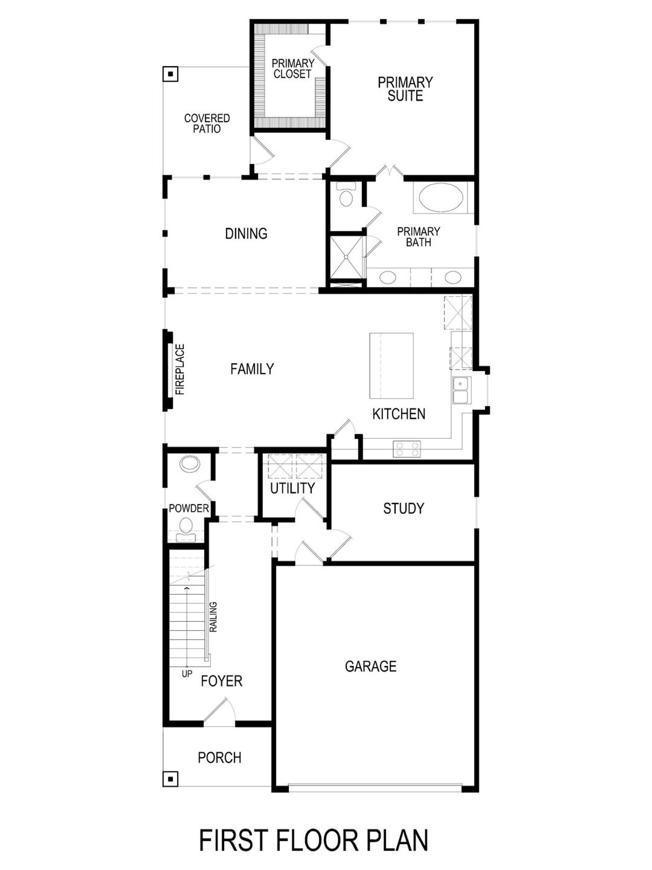 2D floor plan layout of this home in The Villages of Hurricane Creek, Anna, TX (Image 2).
