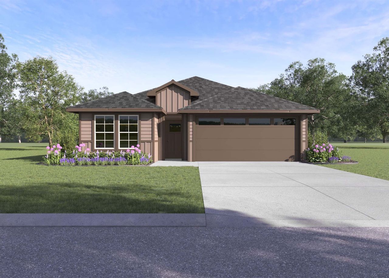 Representative exterior photo of a completed home built from the Gaven by D.R. Horton in Saratoga Crossing, Corpus Christi, TX (Image 2). Representative exterior photo of a completed home built from the Gaven by D.R. Horton in Saratoga Crossing, Corpus Christi, TX (Image 2).