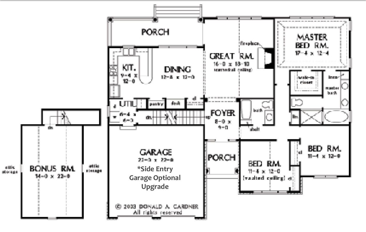 2D floor plan layout for the The Dewfield by Bamford and Company in Rowland Springs, Cartersville, GA (Image 2).