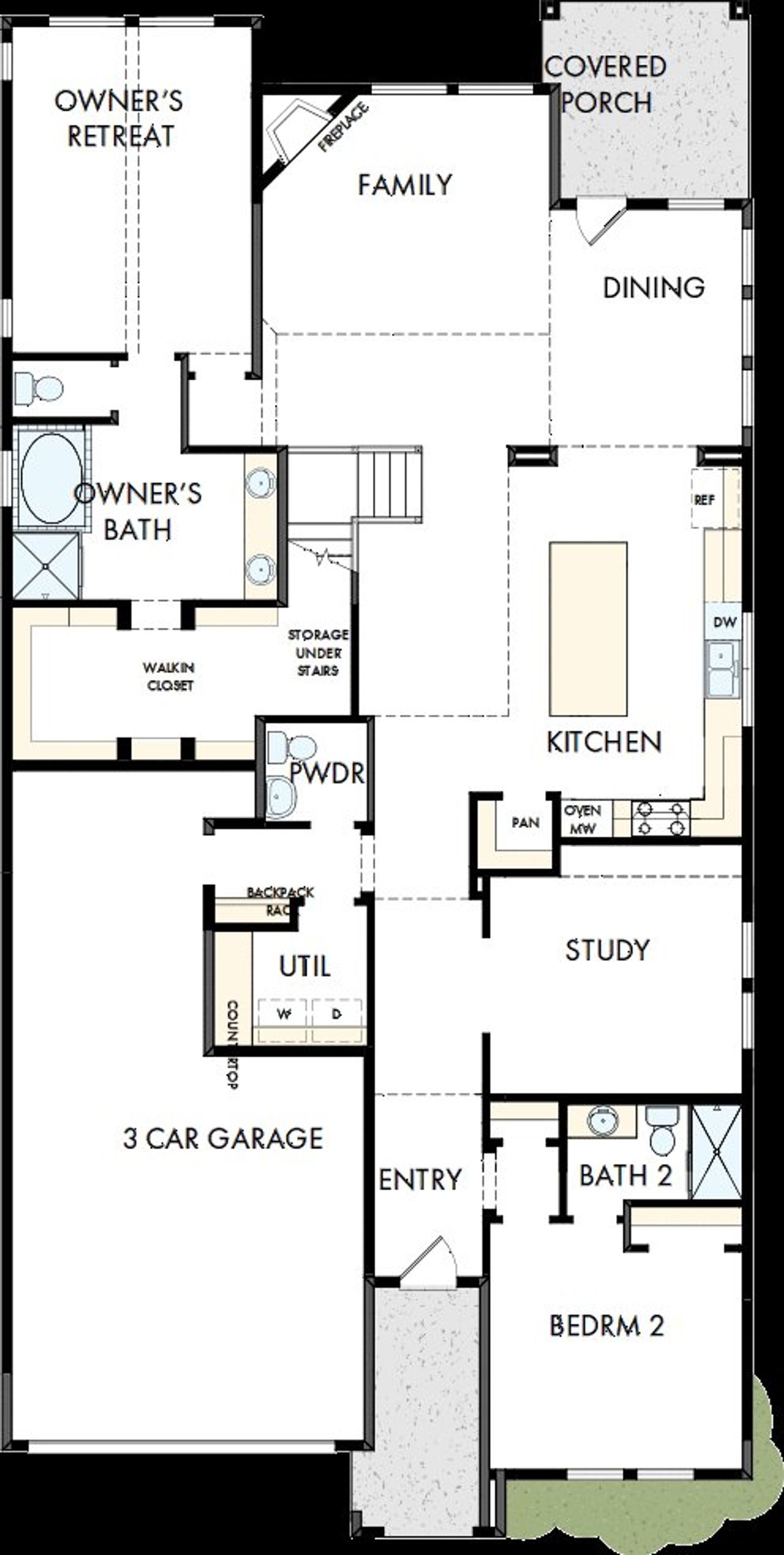 2D floor plan layout of this home in Goodland – Classic Series, Grand Prairie, TX (Image 2).