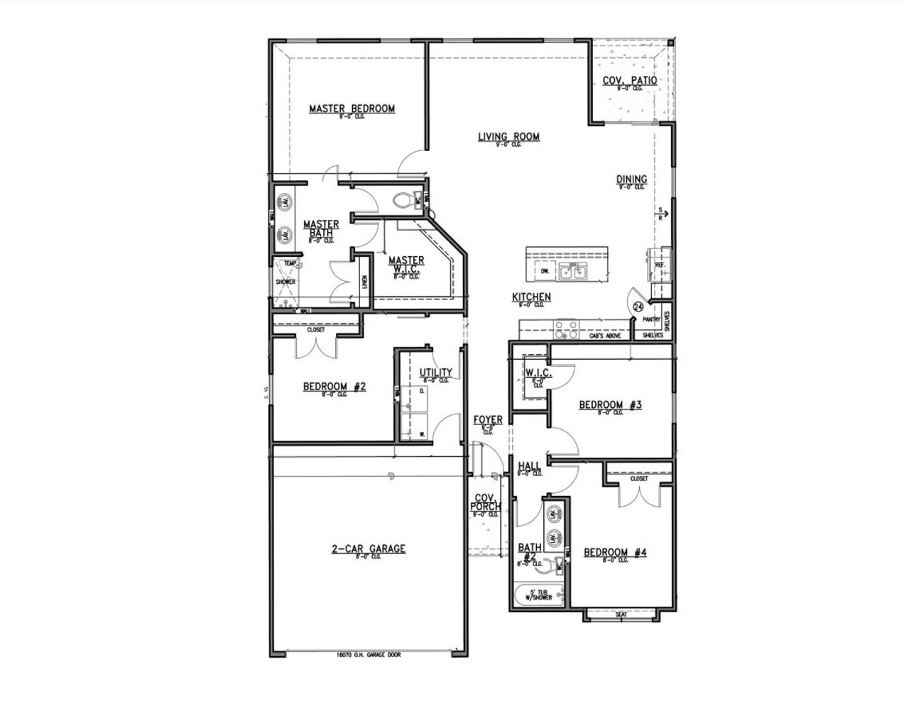 2D floor plan layout for the Encina by Alta Homes in Crockett Meadows, Conroe, TX (Image 2).