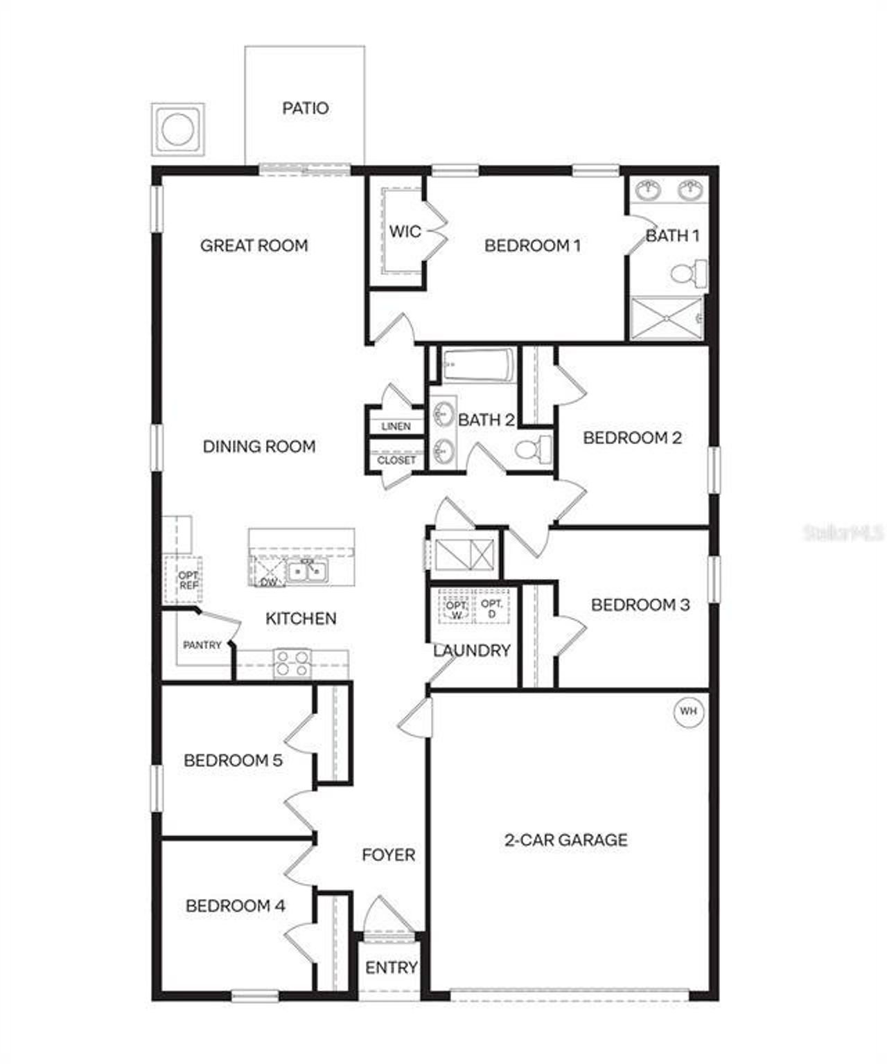 2D floor plan layout of this home in Leoma's Landing, Lake Wales, FL (Image 2).