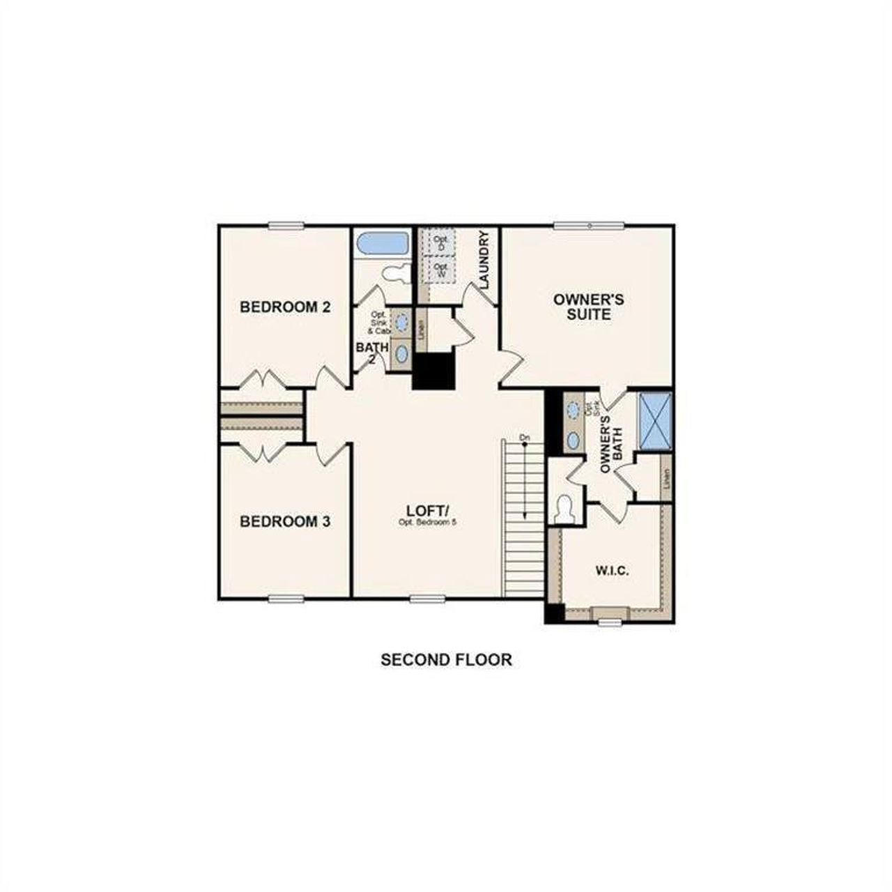 2D floor plan layout of this home in Oak Grove Glen, Snellville, GA (Image 2).