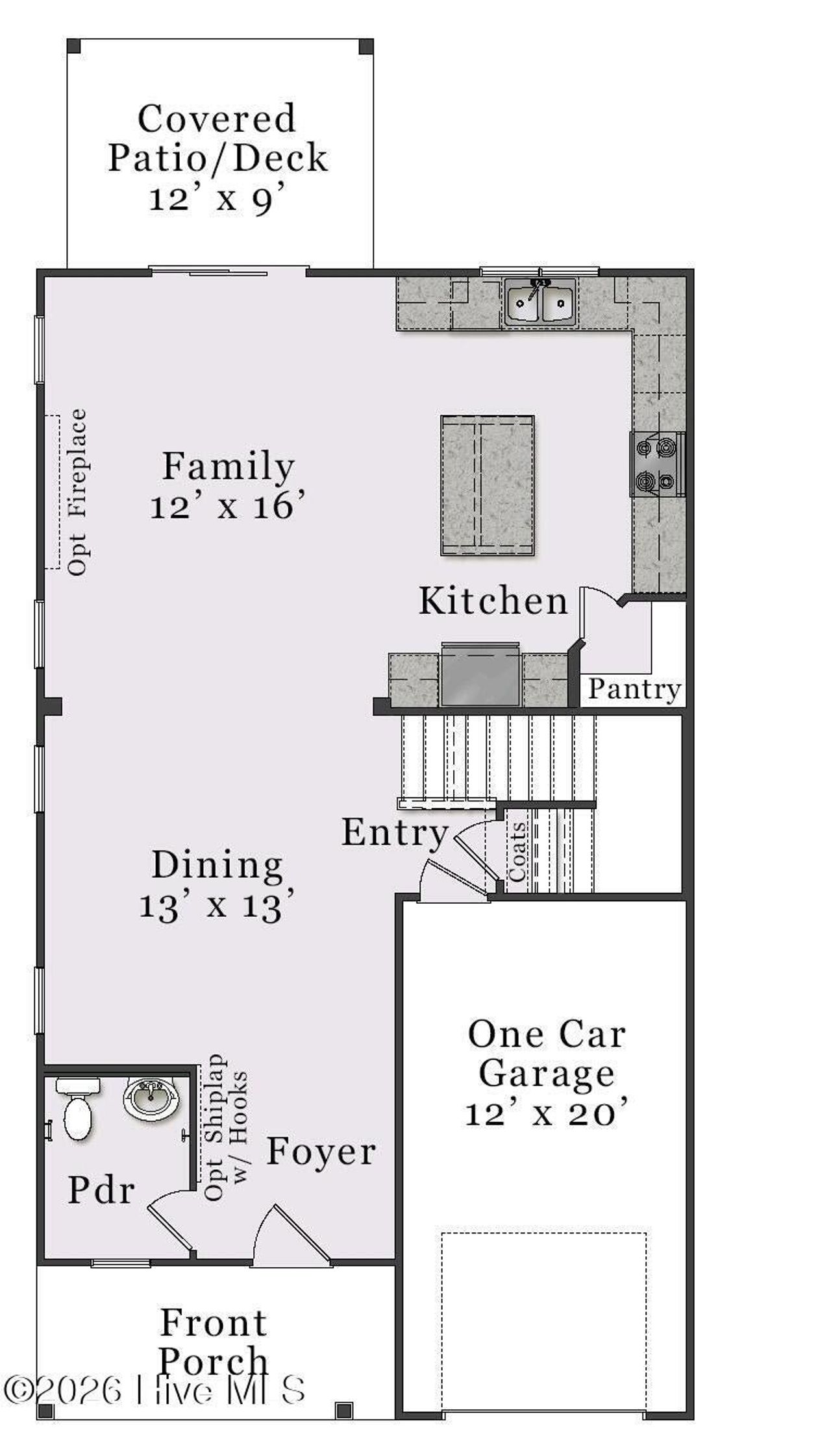 2D floor plan layout of this home in Sandy Springs, Aberdeen, NC (Image 2).