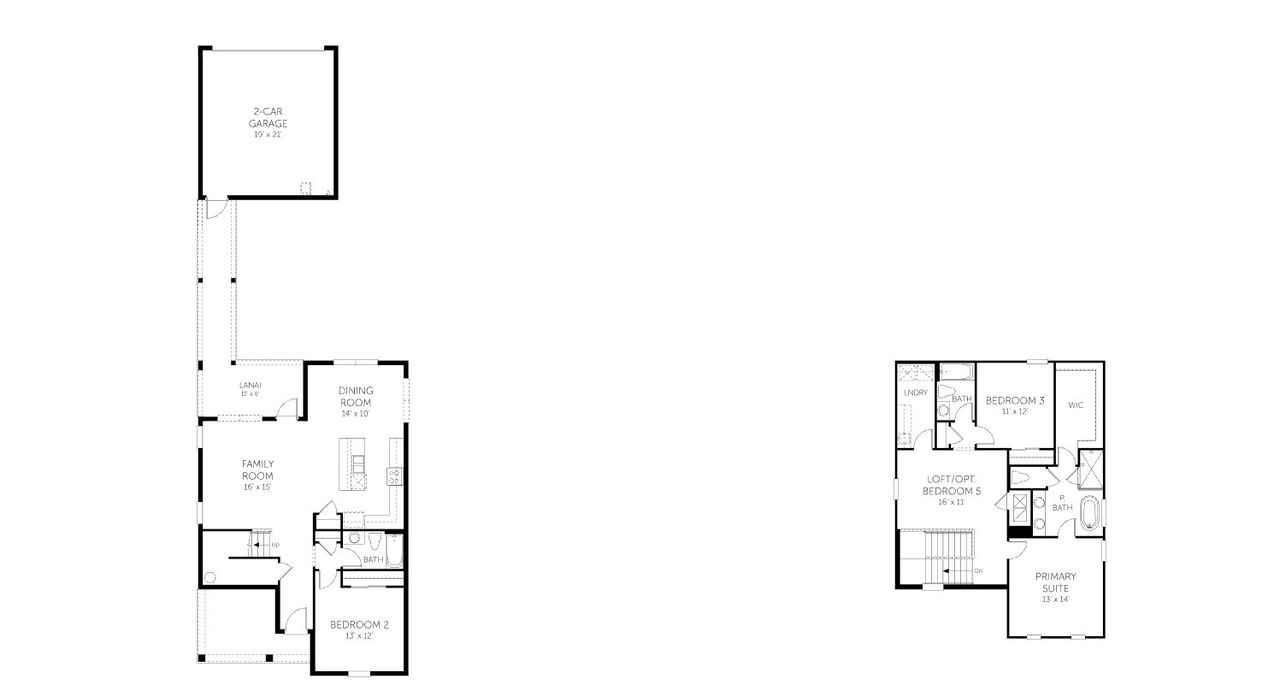 2D floor plan layout of this home in Crossroads at Kelly Park, Apopka, FL (Image 2).