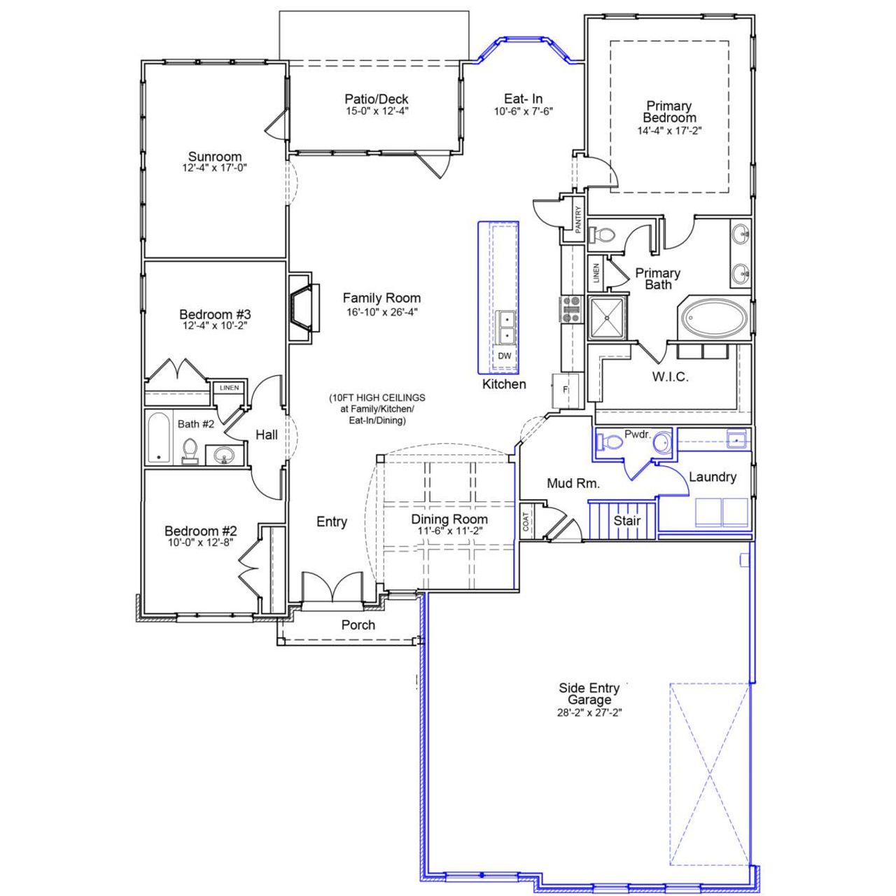 2D floor plan layout of this home in Walnut Grove, Easley, SC (Image 2).