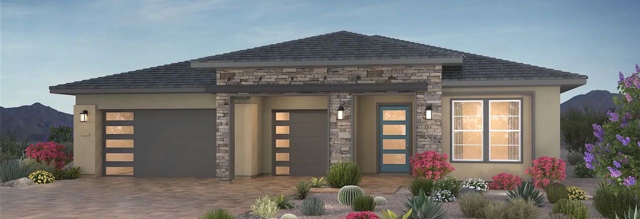 Front exterior of a new home in Ridgecrest™—a Trilogy® Boutique Community™, Peoria, AZ, highlighting curb appeal (Image 2).