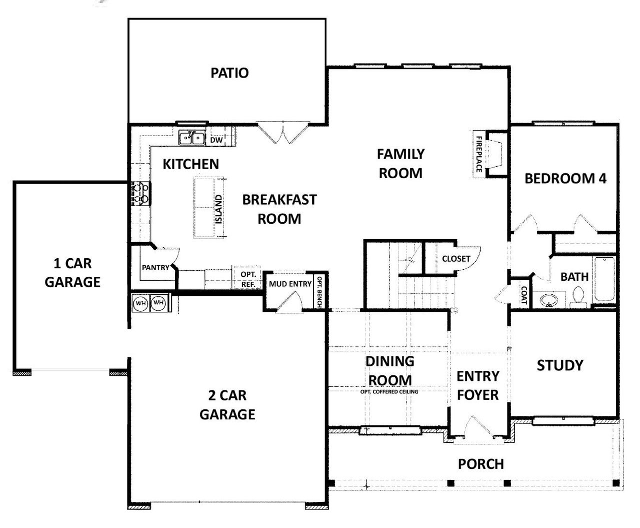 2D floor plan layout of this home in Woodland Hills, Loganville, GA (Image 2).