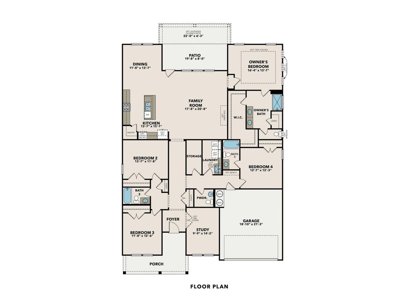 2D floor plan layout for the The Harrison H by Davidson Homes LLC in Wehunt Meadows, Hoschton, GA (Image 2). 2D floor plan layout for the The Harrison H by Davidson Homes LLC in Wehunt Meadows, Hoschton, GA (Image 2).