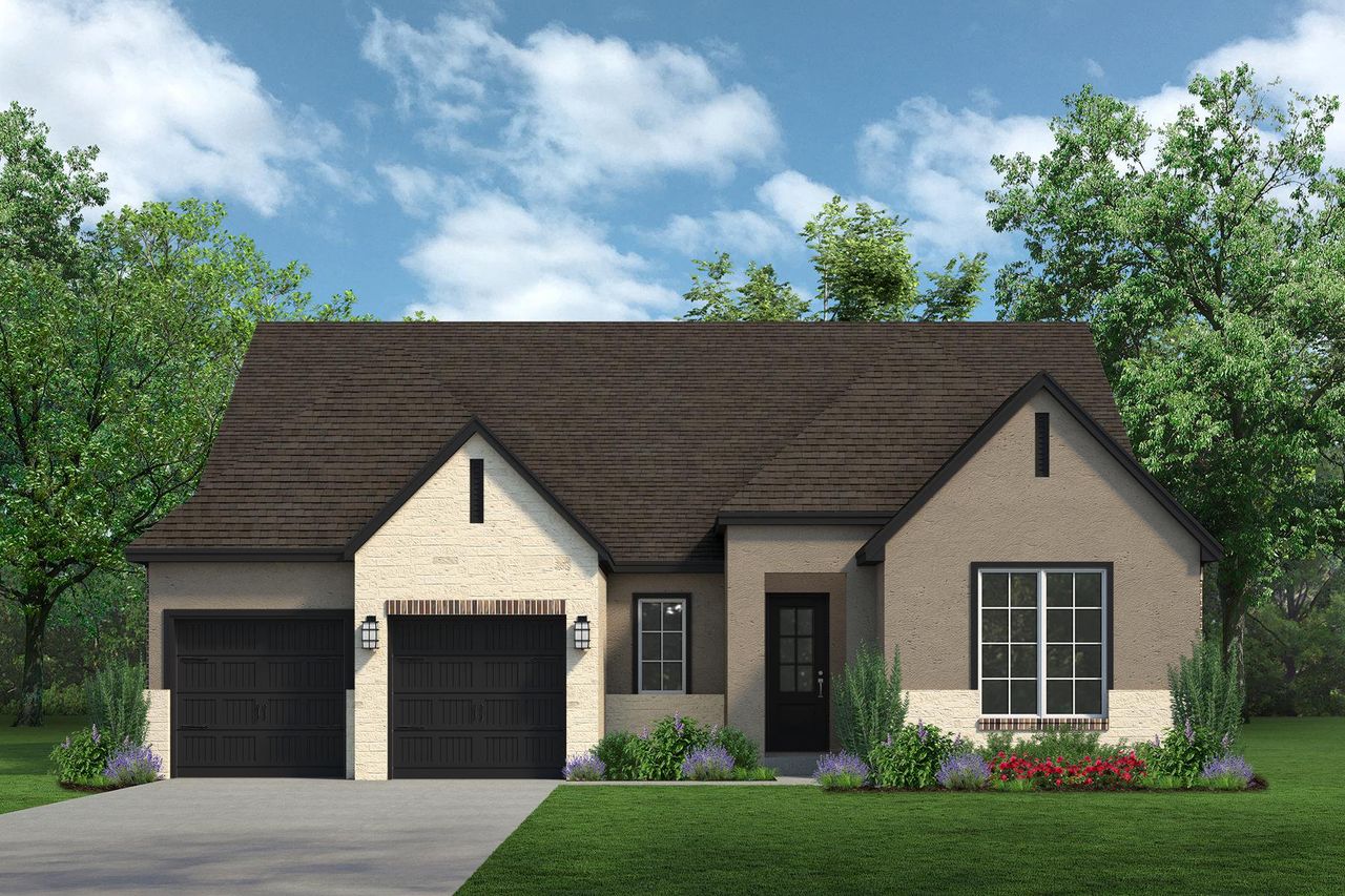 Representative exterior photo of a completed home built from the Riviera by Sandlin Homes in Trinity Estates, Benbrook, TX (Image 2).