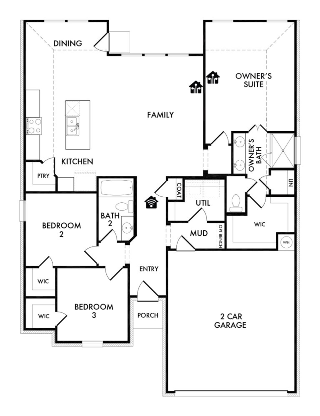 2D floor plan layout of this home in Terra Vella, Haslet, TX (Image 2).