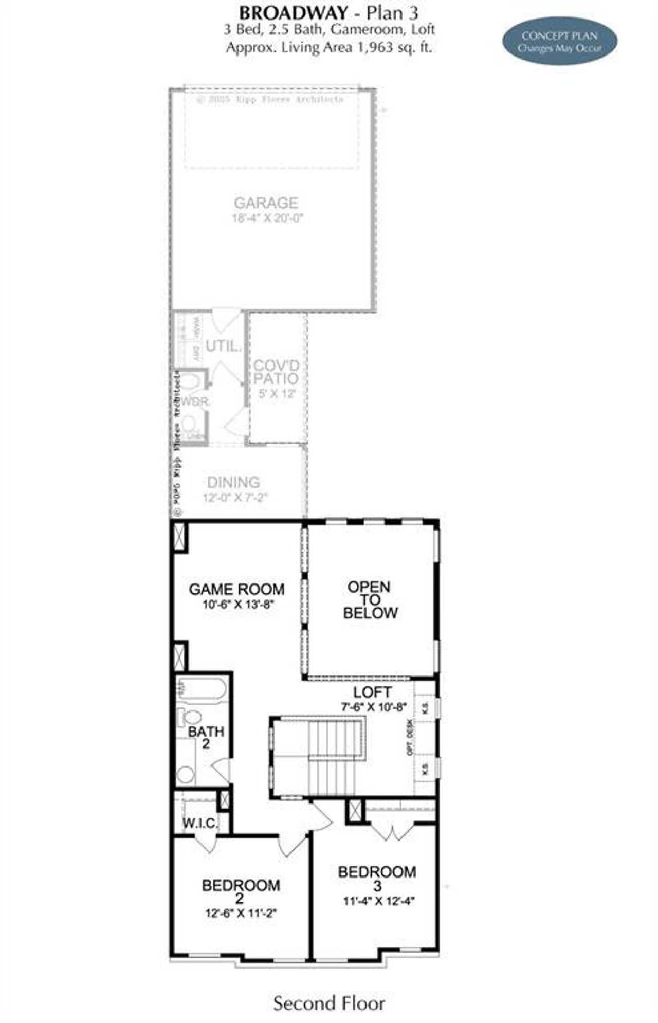 2D floor plan layout of this home in Fields - East Village, Frisco, TX (Image 2).