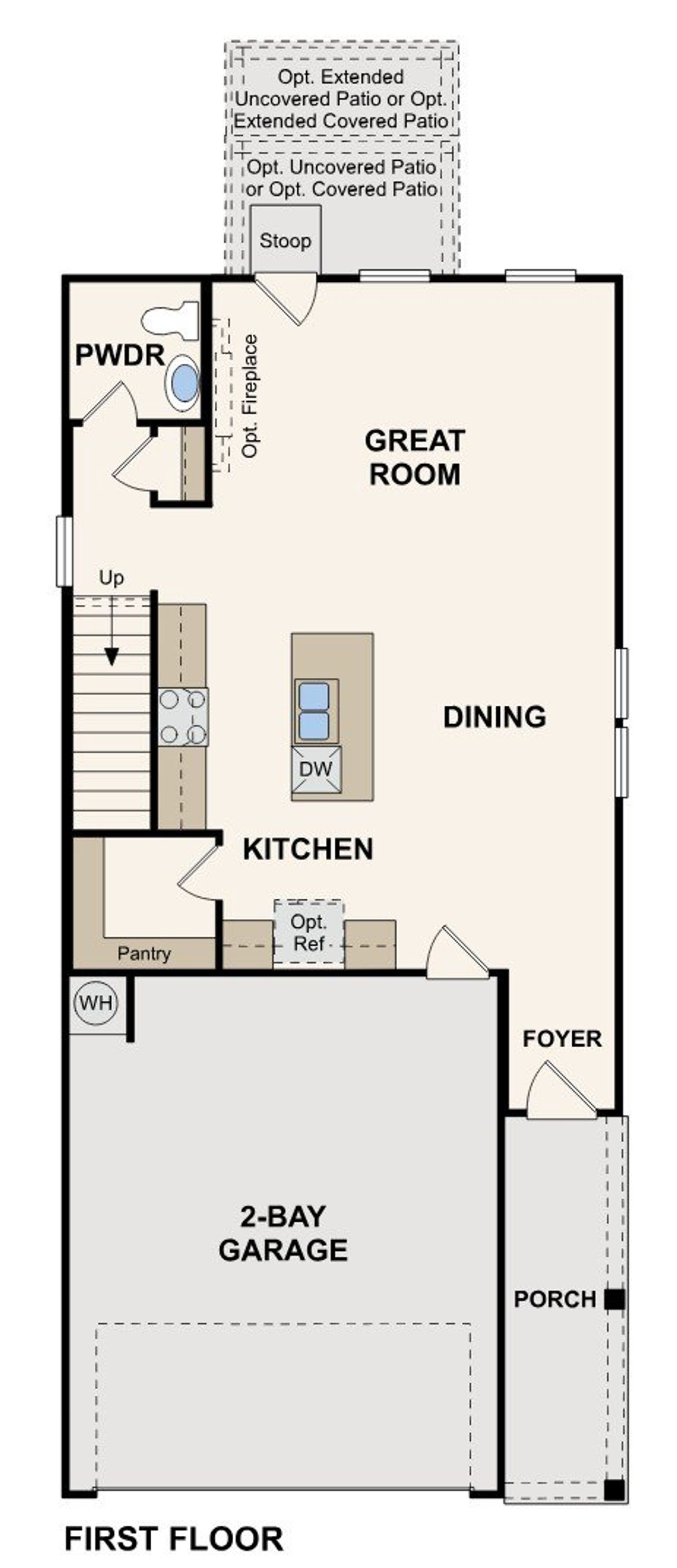 2D floor plan layout of this home in Rosemont Hill, San Antonio, TX (Image 2).