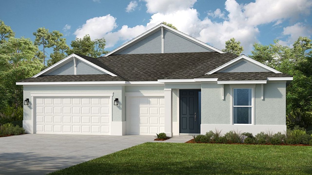 Representative exterior photo of a completed home built from the Astoria by Taylor Morrison in The Waters at Center Lake Ranch, St. Cloud, FL (Image 2). Representative exterior photo of a completed home built from the Astoria by Taylor Morrison in The Waters at Center Lake Ranch, St. Cloud, FL (Image 2).