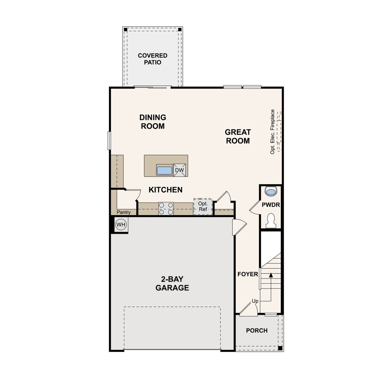 2D floor plan layout of this home in Canebrake at Hickory Hills, Old Hickory, TN (Image 2).