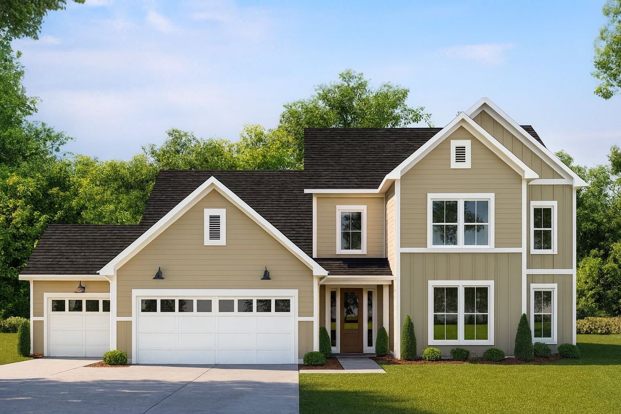 Representative exterior photo of a completed home built from the Penrose by Acrew Homes in Dixon Grove, Grimesland, NC (Image 2). Representative exterior photo of a completed home built from the Penrose by Acrew Homes in Dixon Grove, Grimesland, NC (Image 2).