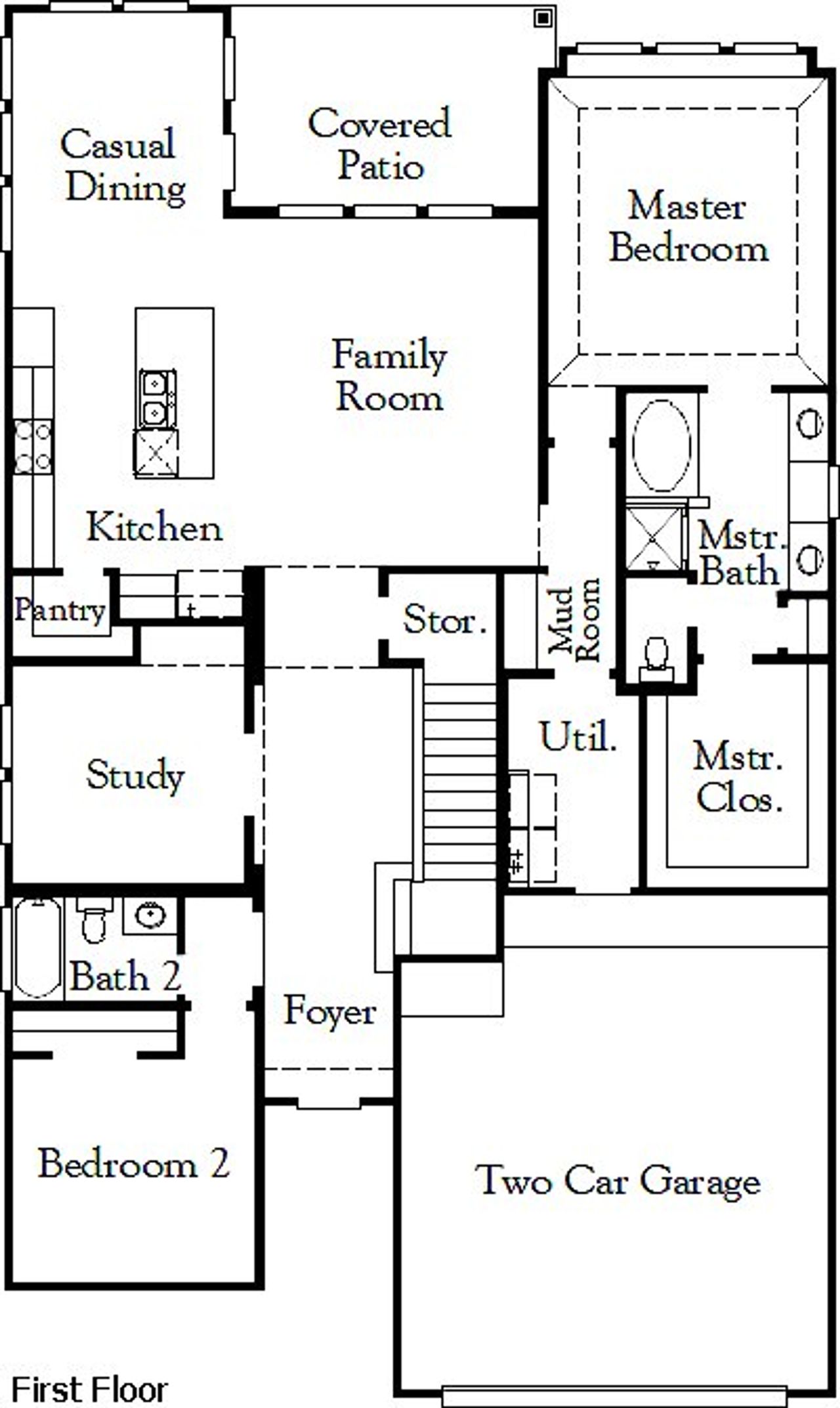 2D floor plan layout of this home in Blackhawk, Pflugerville, TX (Image 2).