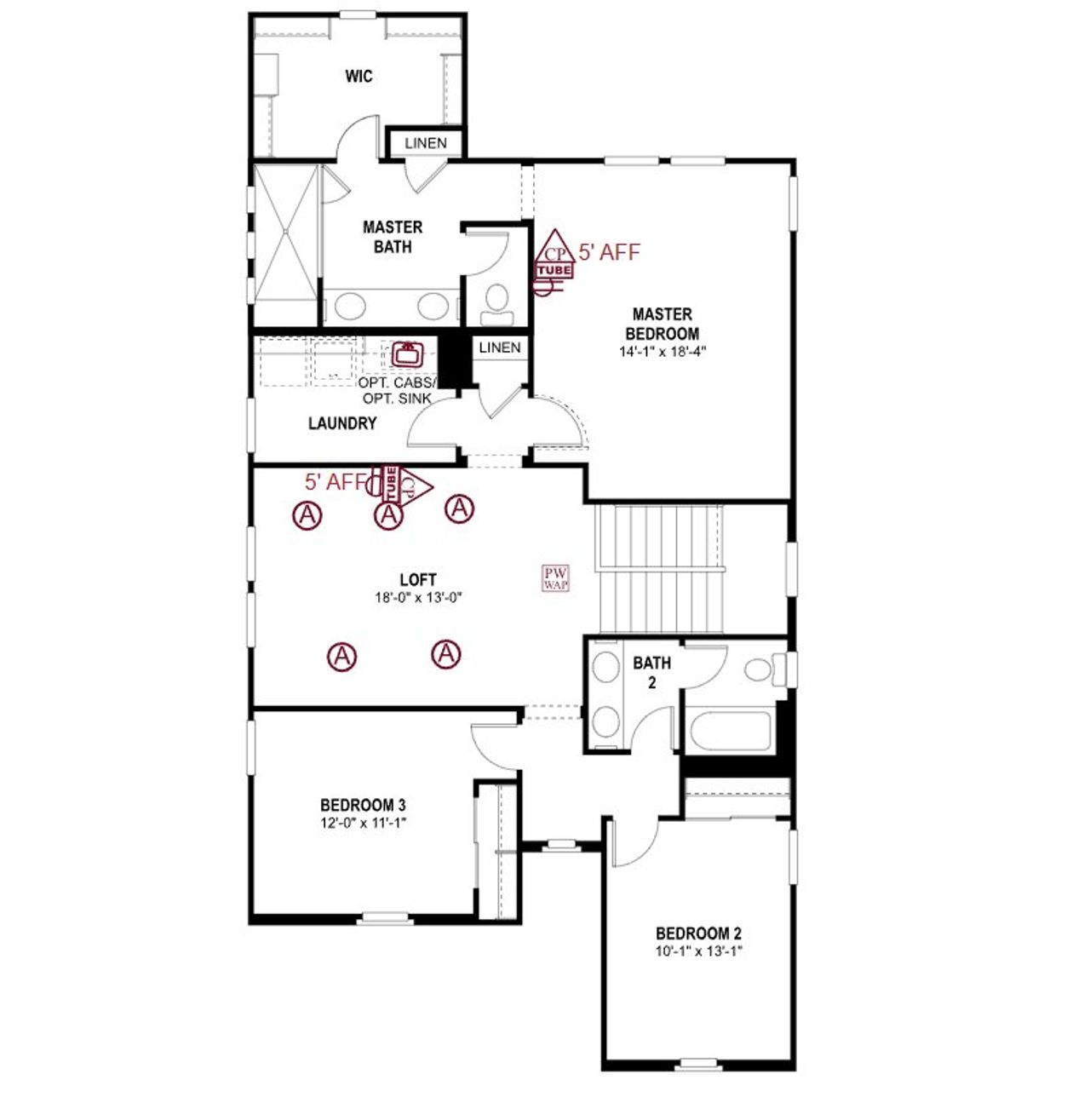2D floor plan layout of this home in Redwood Valley at Escalante, Surprise, AZ (Image 2).