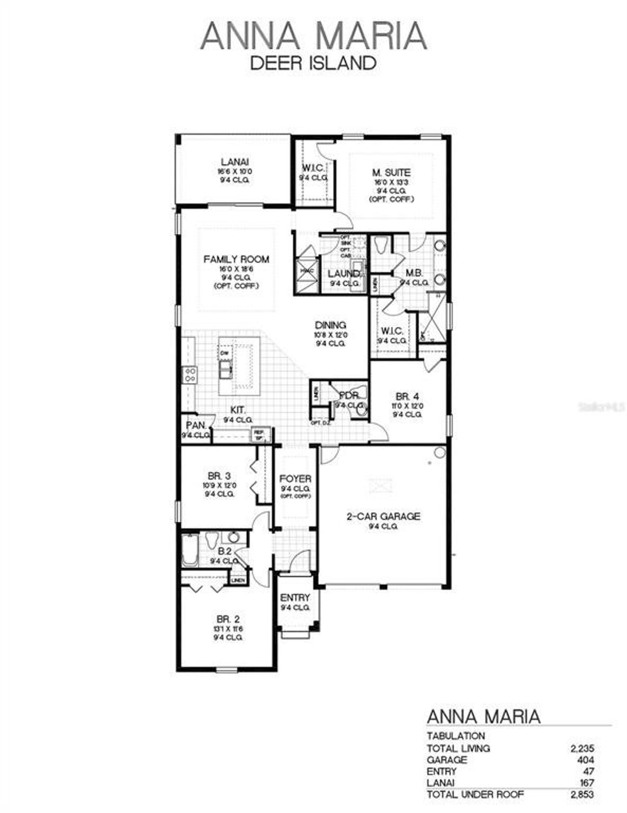 2D floor plan layout of this home in Avalon Woods, Winter Garden, FL (Image 2).
