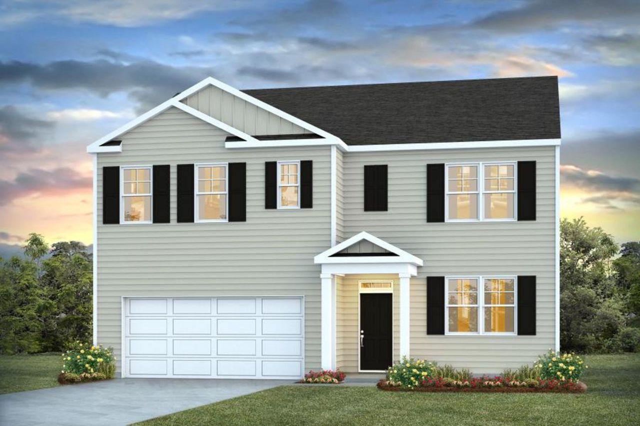 Representative exterior photo of a completed home built from the Hayden by D.R. Horton in Autumn's Wood, Brunswick, GA (Image 2).