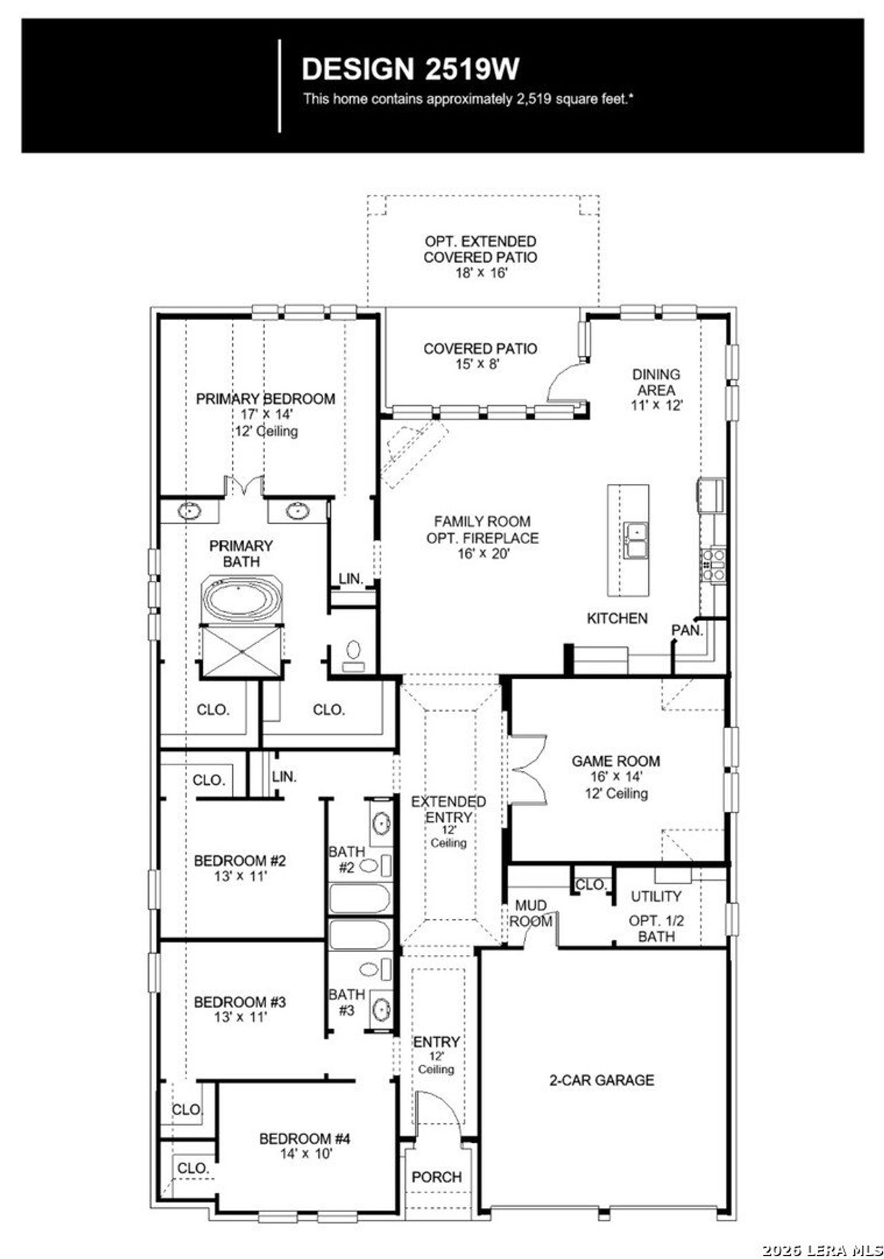 2D floor plan layout of this home in Cibolo Valley Heights, Cibolo, TX (Image 2).