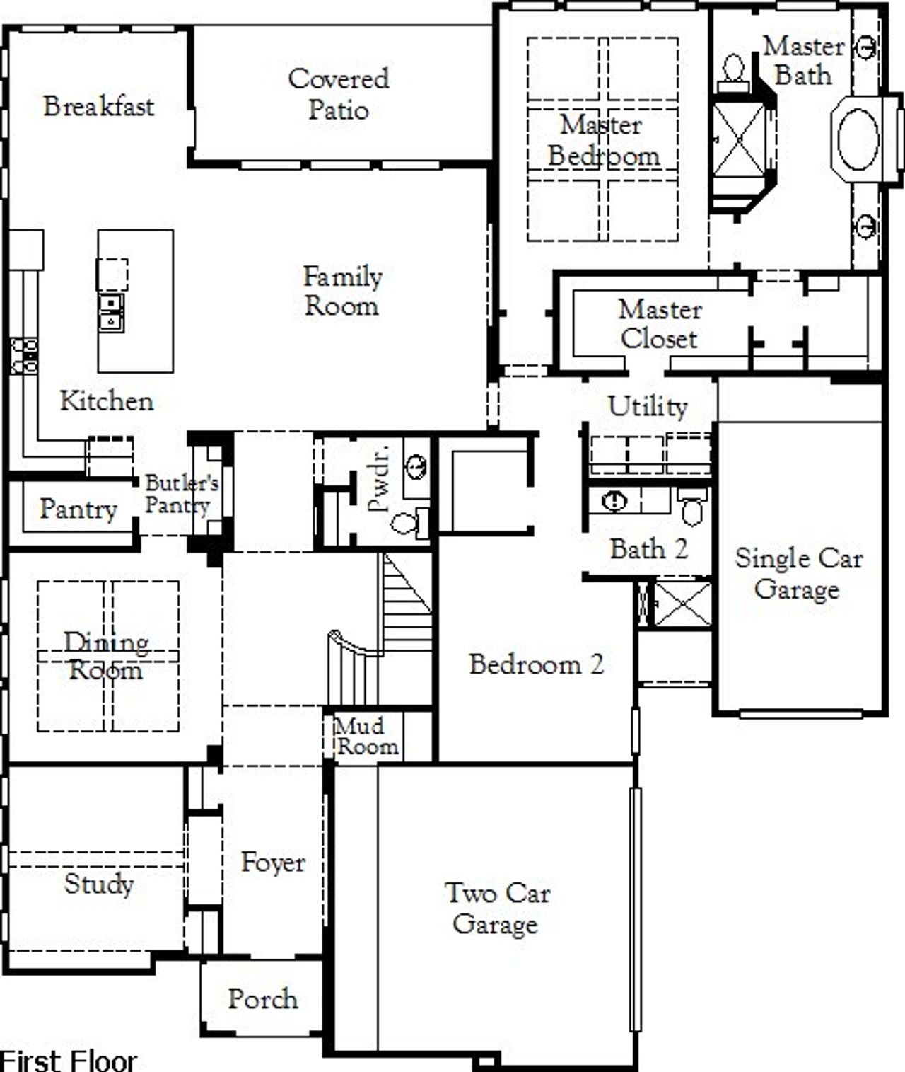 2D floor plan layout of this home in Myrtle Creek, Waxahachie, TX (Image 2).