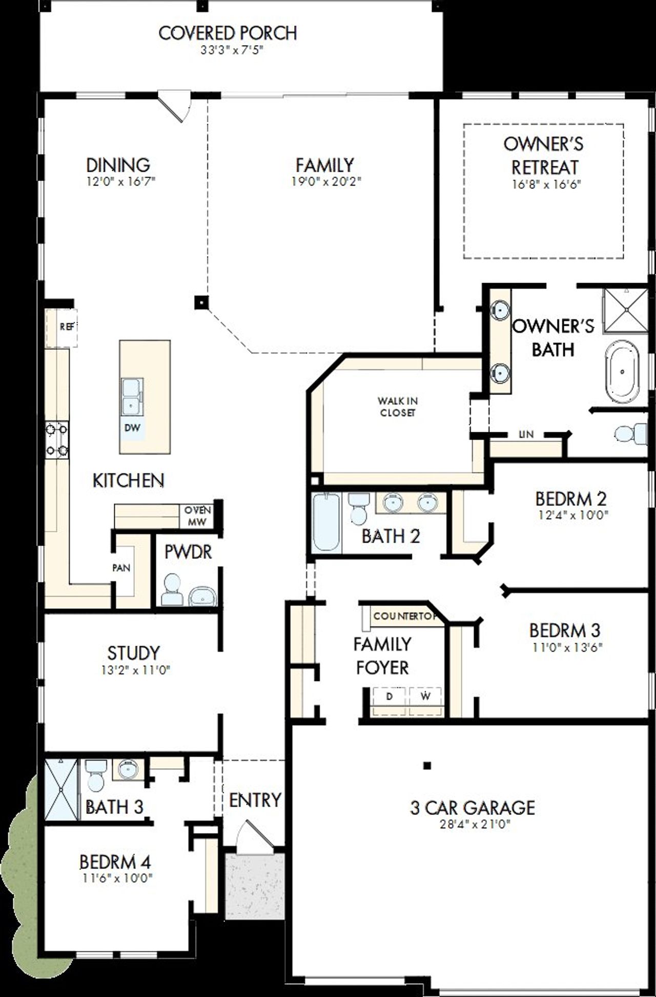 2D floor plan layout of this home in Briggs Ranch – Signature Legacy Series, San Antonio, TX (Image 2).