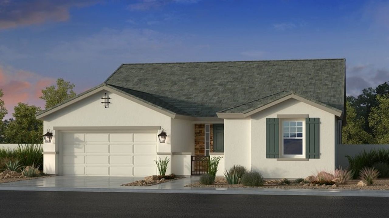 Representative exterior photo of a completed home built from the 45RM2 by Taylor Morrison in Paradisi Almeria Collection, Surprise, AZ (Image 2).