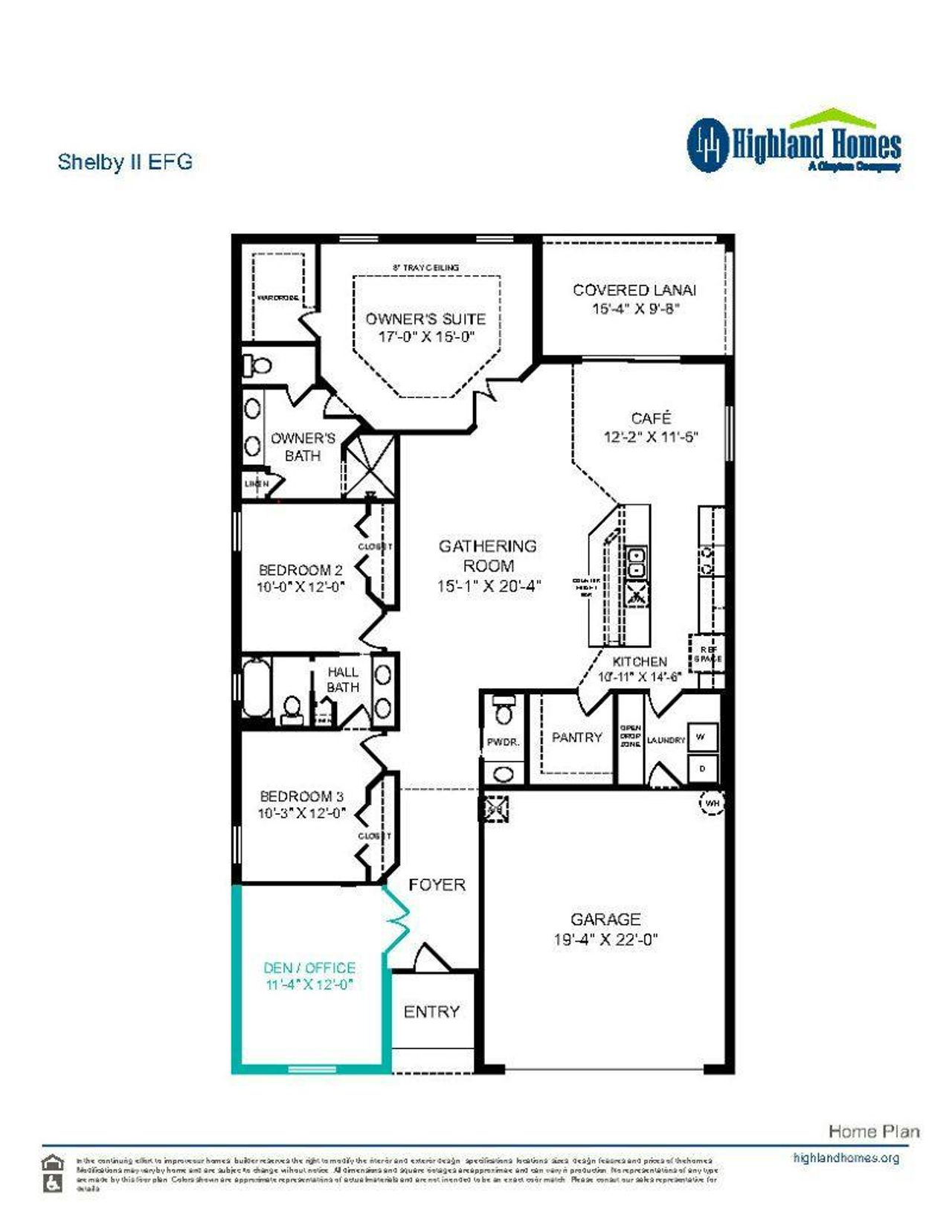Shelby II EFG - Home Layout