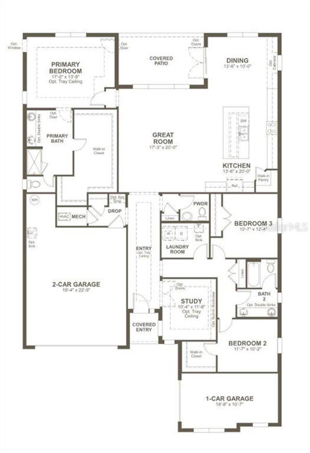 2D floor plan layout of this home in Rye Manor at Legacy Preserve, Parrish, FL (Image 2). 2D floor plan layout of this home in Rye Manor at Legacy Preserve, Parrish, FL (Image 2).