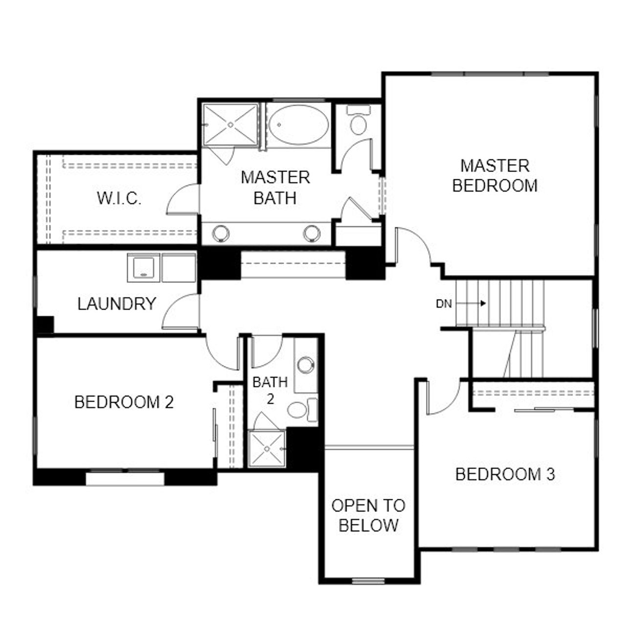 2D floor plan layout for the Providence by Cresleigh Homes in Hastings Farms - Creekside, Queen Creek, AZ (Image 2).