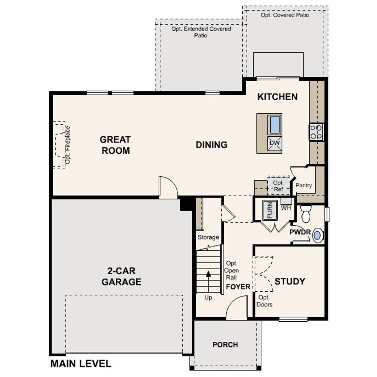 2D floor plan layout of this home in Coyote Creek, Fort Lupton, CO (Image 2).